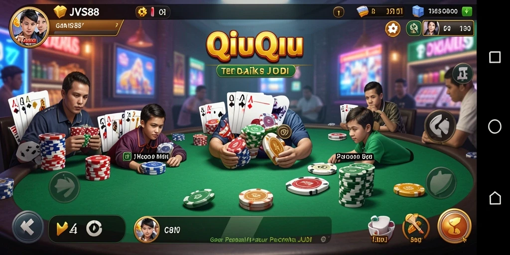 Screenshot gameplay QiuQiu JVS88 yang mendebarkan.