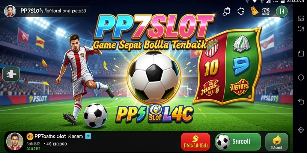 Screenshot tampilan permainan slot bertema sepak bola yang menarik.